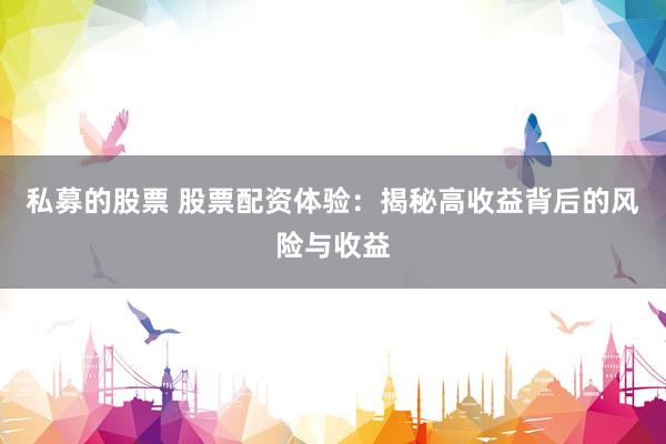 私募的股票 股票配资体验：揭秘高收益背后的风险与收益