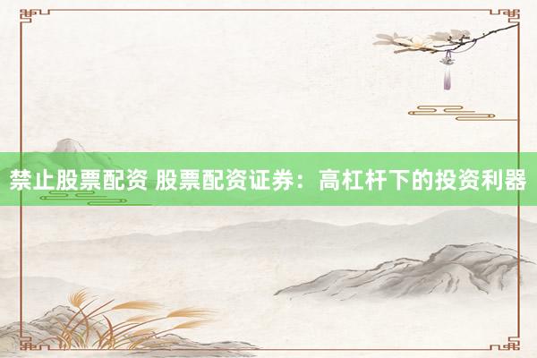 禁止股票配资 股票配资证券：高杠杆下的投资利器