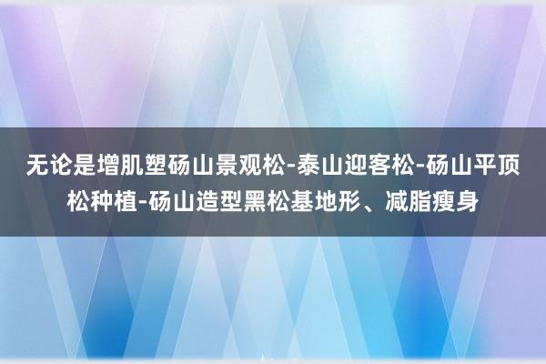 无论是增肌塑砀山景观松-泰山迎客松-砀山平顶松种植-砀山造型黑松基地形、减脂瘦身